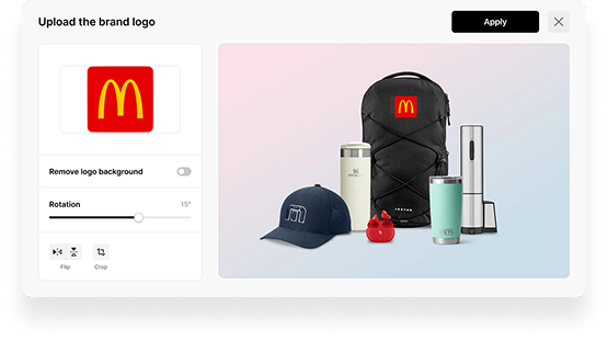 Upload brand logo panel